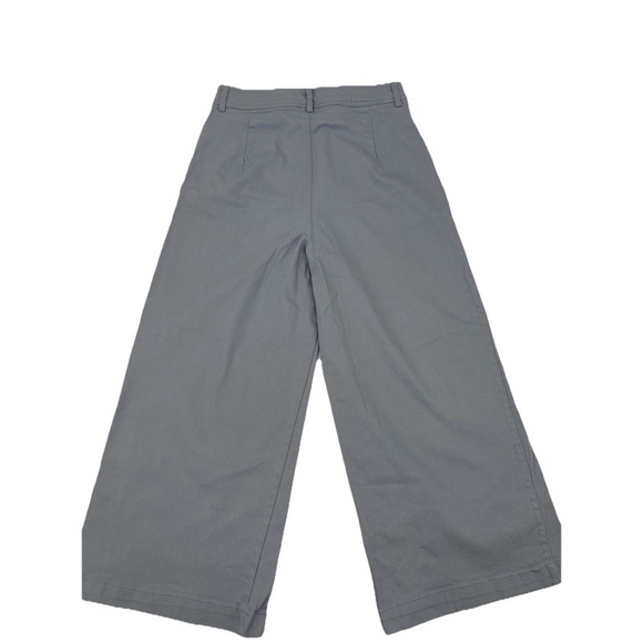 Blue Rain Slate Cropped Wide Leg High Rise Palazzo Denim Capri Pants Womens M - Picture 3 of 5